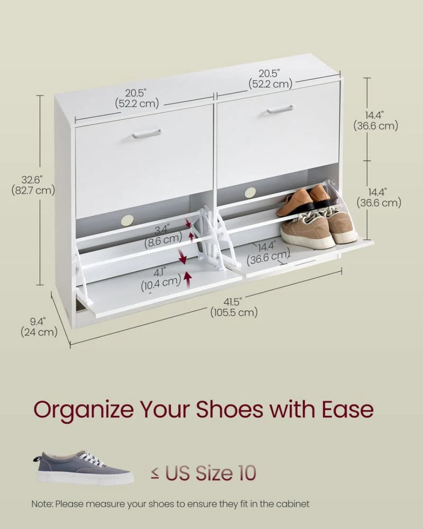 Shoe Cabinet With 4 Flip Doors – product view 6 | Ridgefield Furniture