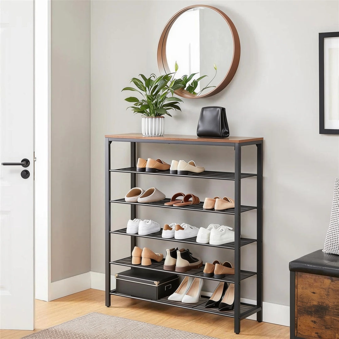 6/8 Tier Shoe Rack With Metal Shelves – product view 3 | Ridgefield Furniture