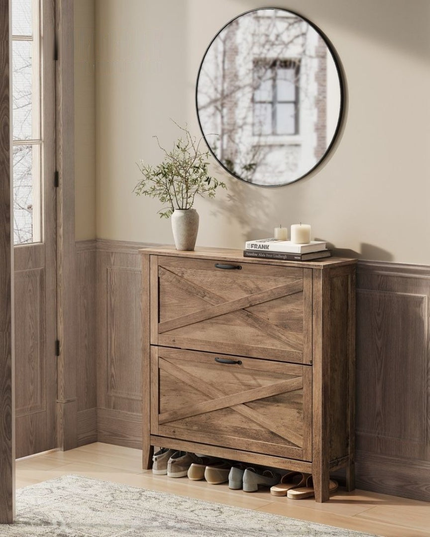 Shoe Storage Cabinet With Flip Drawers – product view 2 | Ridgefield Furniture