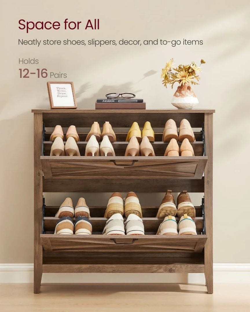 Shoe Storage Cabinet With Flip Drawers – product view 4 | Ridgefield Furniture
