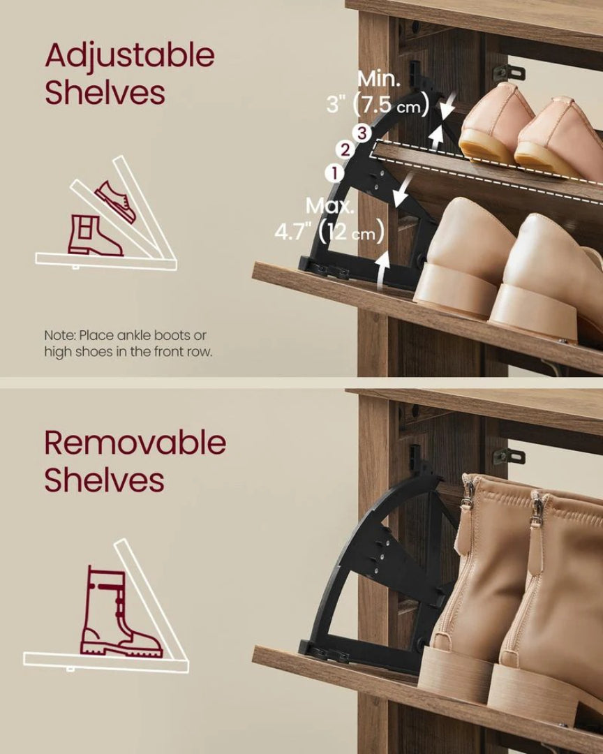 Shoe Storage Cabinet With Flip Drawers – product view 6 | Ridgefield Furniture