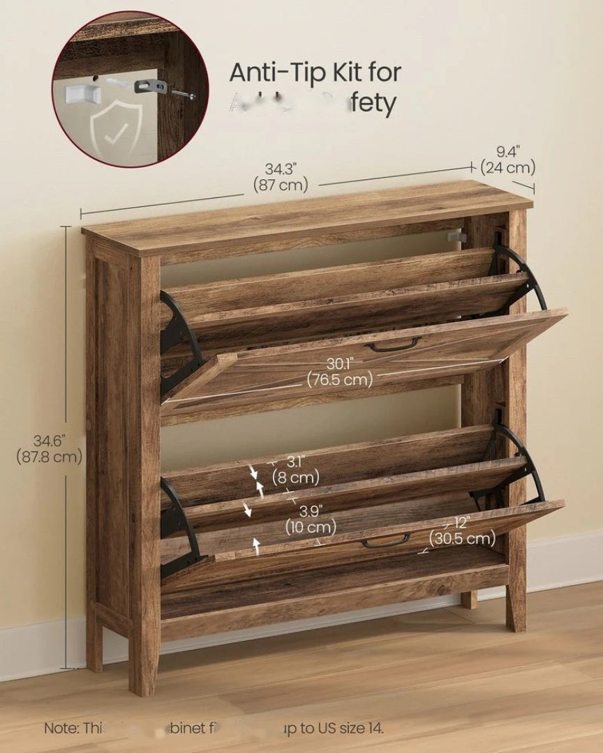 Shoe Storage Cabinet With Flip Drawers – product view 7 | Ridgefield Furniture