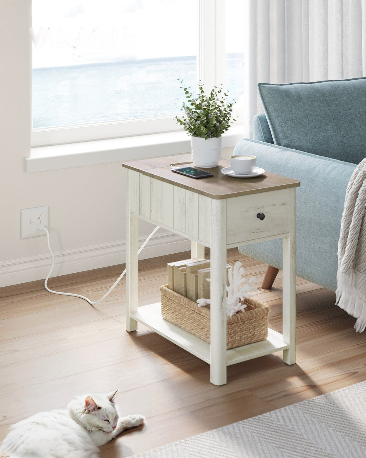 Side Table With Charging Station - product photo 02