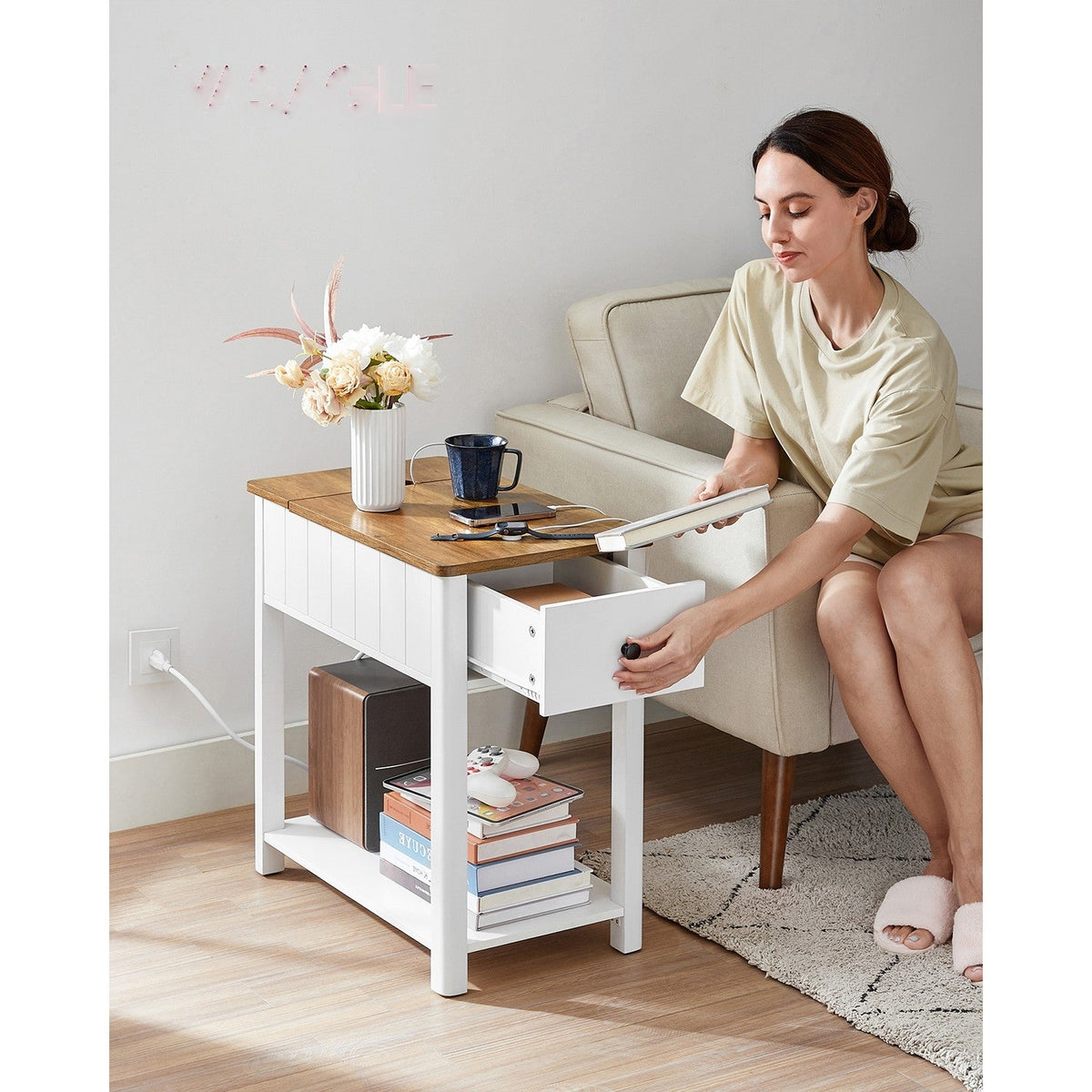 Side Table With Charging Station - product photo 09