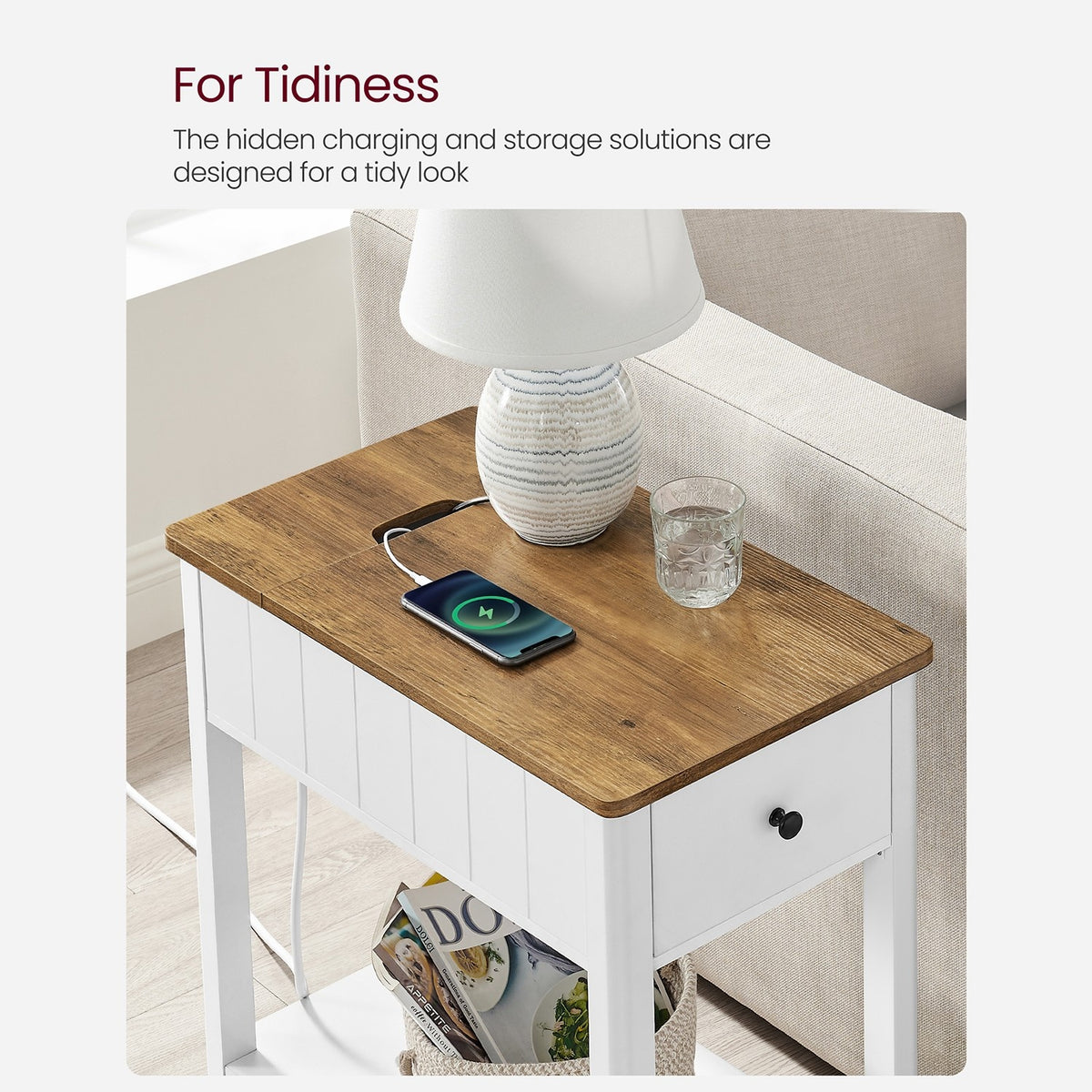 Side Table With Charging Station - product photo 18