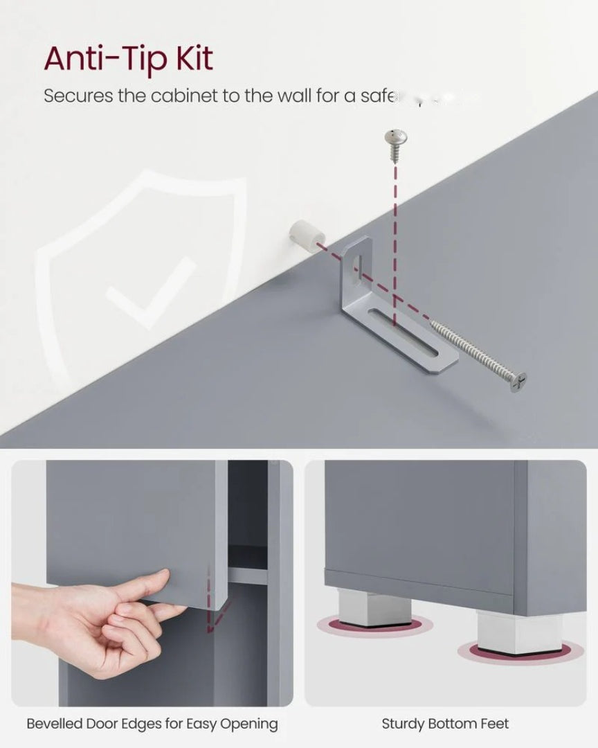 Slim Bathroom Storage Cabinet Tall Floor Cabinet With Drawers – product view 7 | Ridgefield Furniture