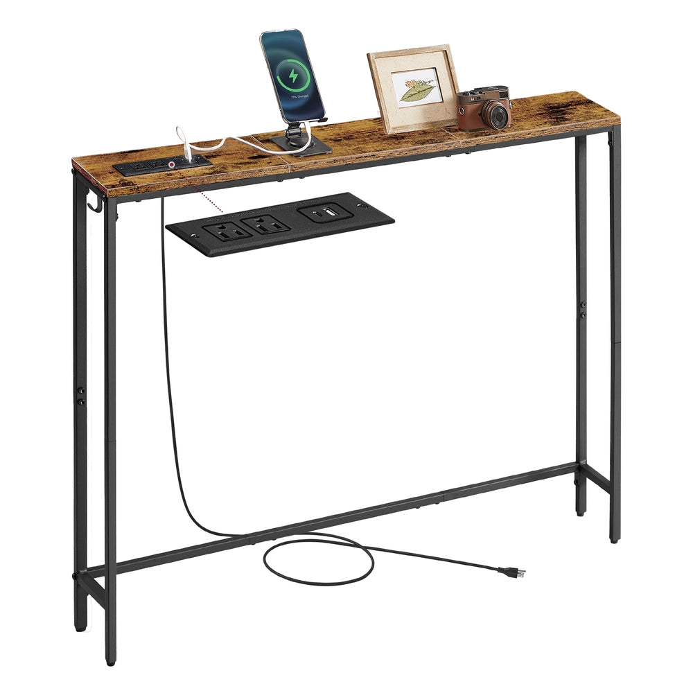 Slim Console Table With Power Outlet And Hook - product photo 13