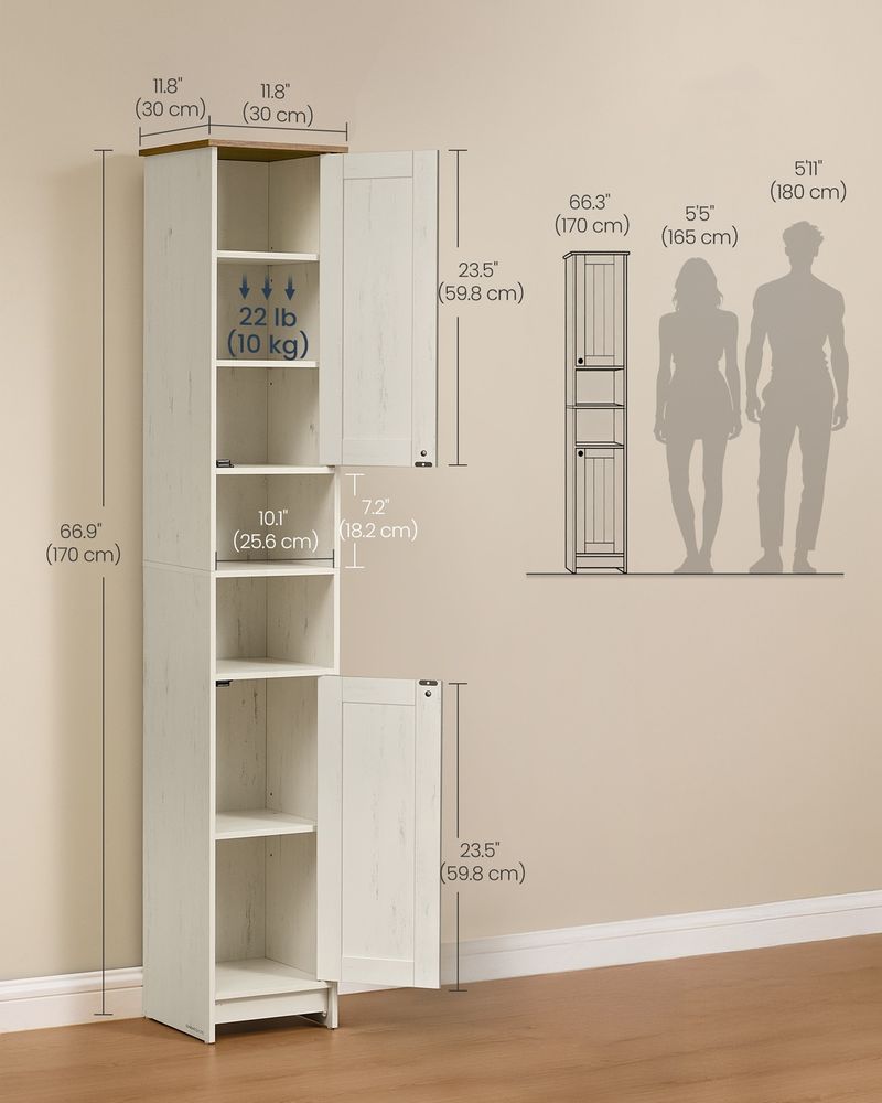 Slim Freestanding Storage Cabinet With Adjustable Shelves - product photo 06