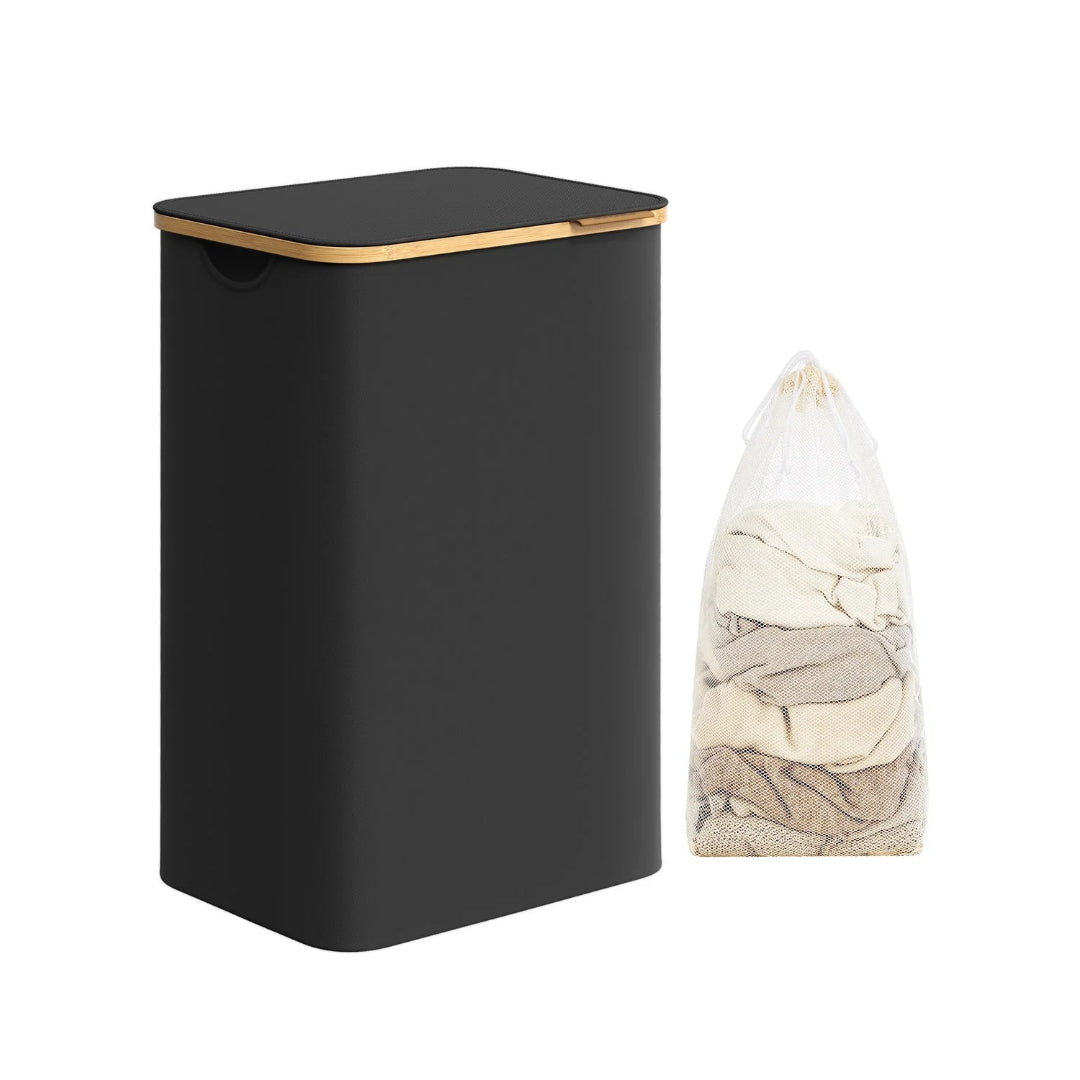 Slim Laundry Hamper With Lid 34.3 Gallon 2 Section Sorter – product view 7 | Ridgefield Furniture