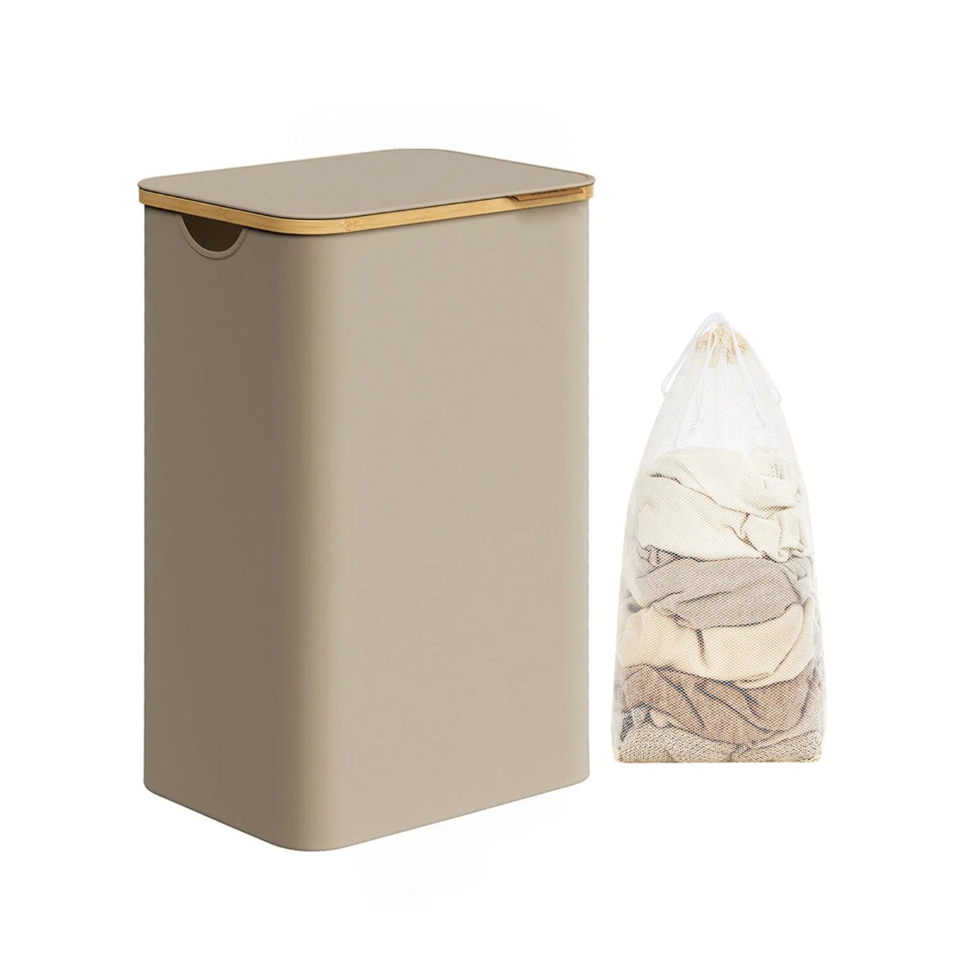 Slim Laundry Hamper With Lid 34.3 Gallon 2 Section Sorter – product view 8 | Ridgefield Furniture