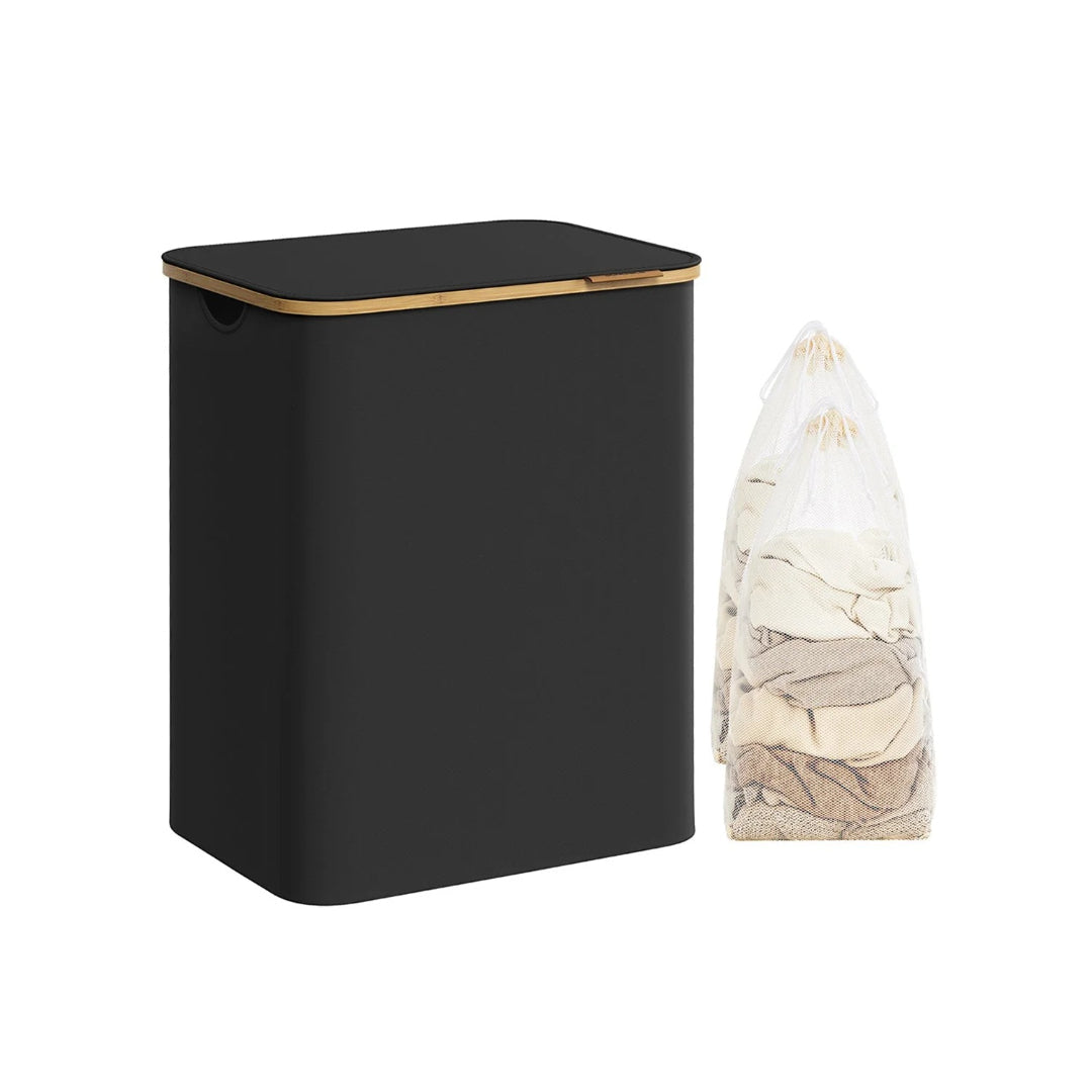 Slim Laundry Hamper With Lid 34.3 Gallon 2 Section Sorter – product view 11 | Ridgefield Furniture
