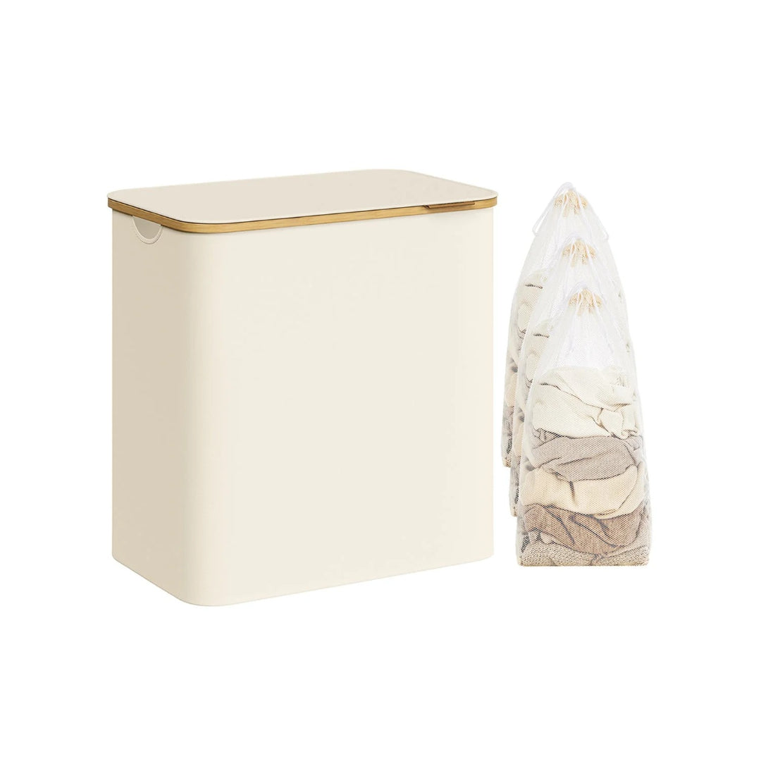 Slim Laundry Hamper With Lid 34.3 Gallon 2 Section Sorter – product view 12 | Ridgefield Furniture