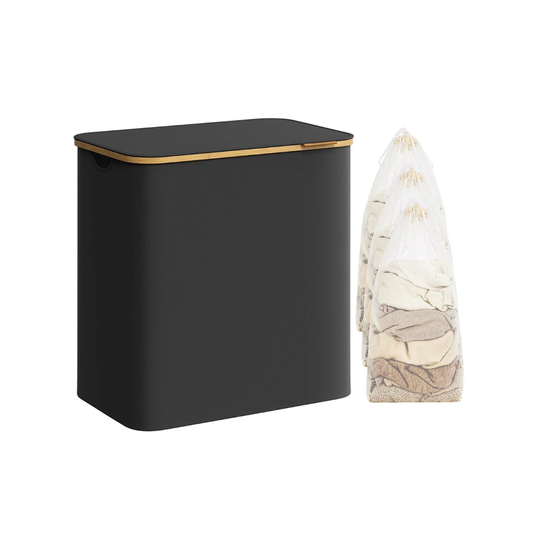 Slim Laundry Hamper With Lid 34.3 Gallon 2 Section Sorter – product view 13 | Ridgefield Furniture