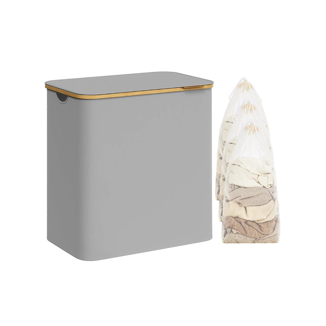 Slim Laundry Hamper With Lid 34.3 Gallon 2 Section Sorter – product view 14 | Ridgefield Furniture