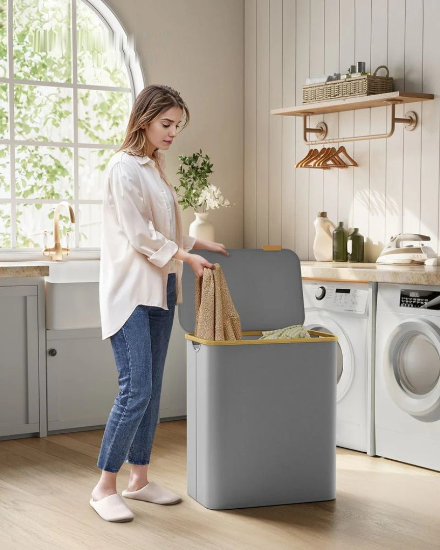 Slim Laundry Hamper With Lid 34.3 Gallon 2 Section Sorter – product view 25 | Ridgefield Furniture