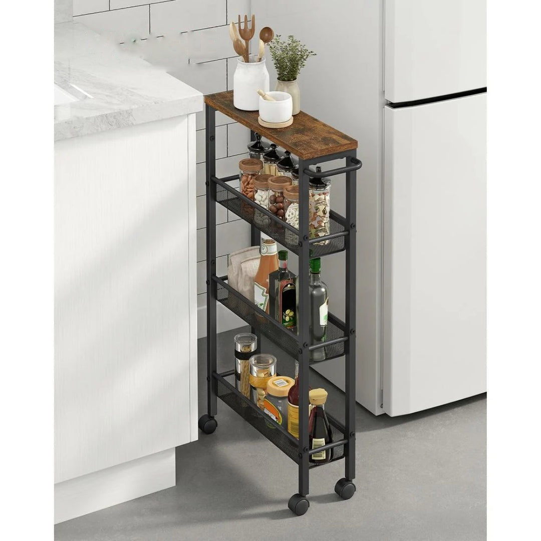 Slim Rolling Storage Cart 4 Or 5 Tier Narrow Utility – product view 11 | Ridgefield Furniture