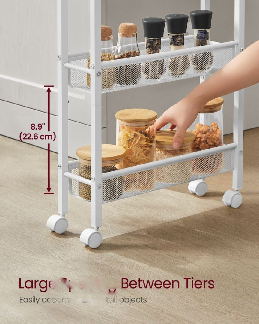 Slim Rolling Storage Cart 4 Or 5 Tier Narrow Utility – product view 37 | Ridgefield Furniture