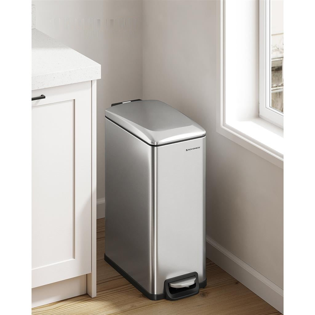 Slim Stainless Steel Trash Bin - product photo 02