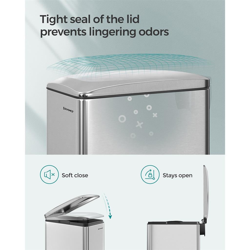 Slim Stainless Steel Trash Bin - product photo 03