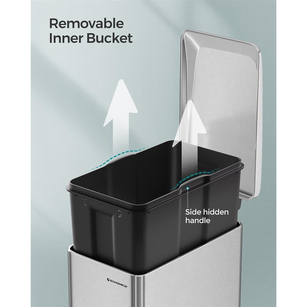 Slim Stainless Steel Trash Bin - product photo 05