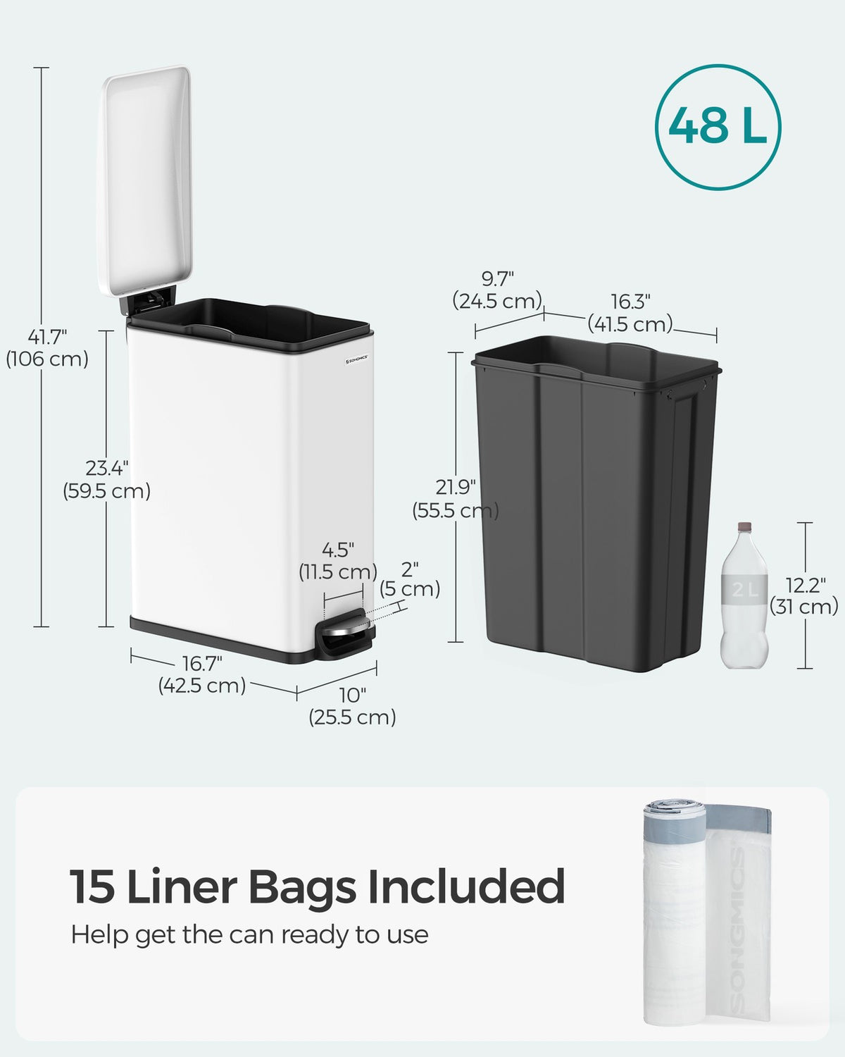 Slim Stainless Steel Trash Bin - product photo 13