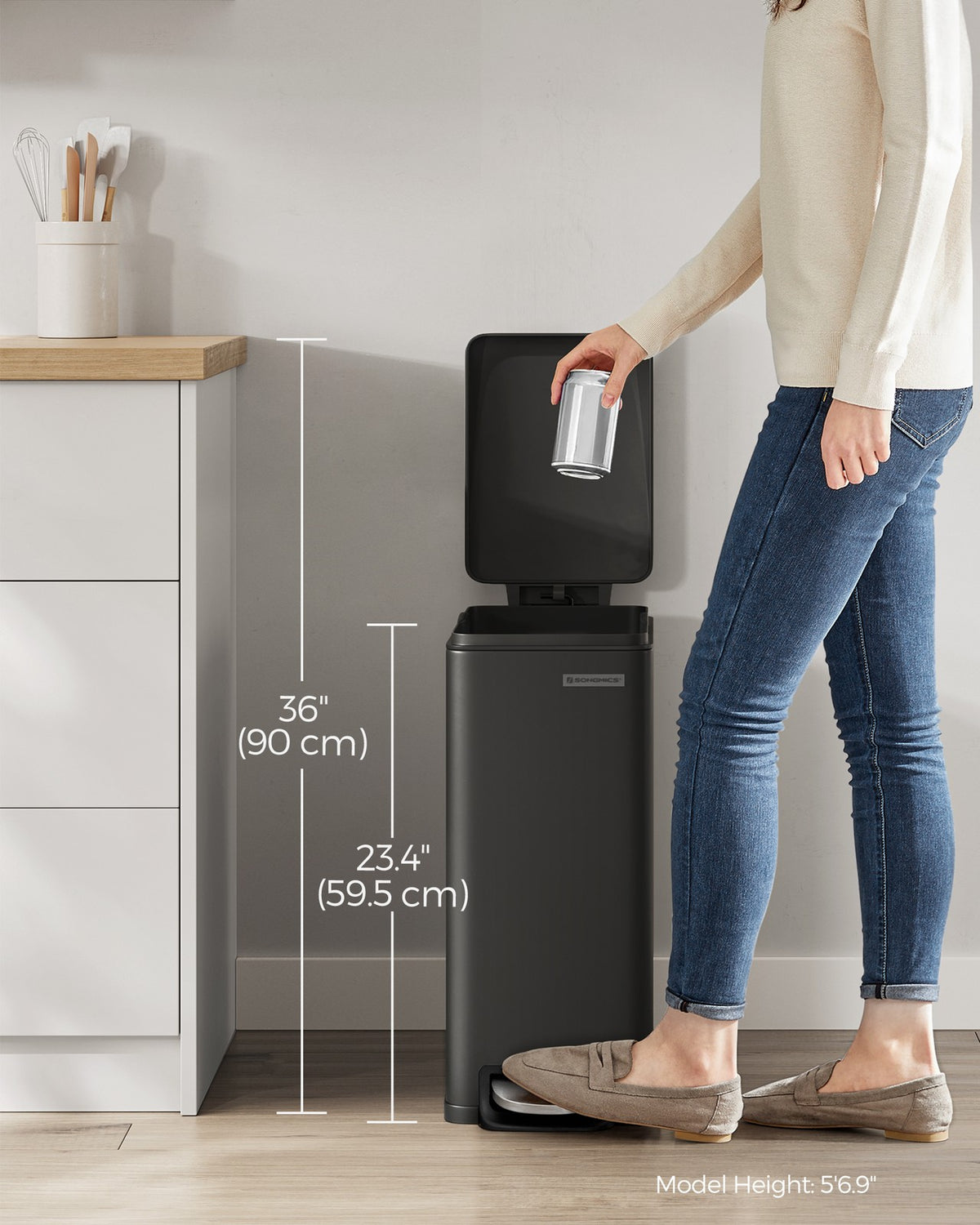 Slim Stainless Steel Trash Bin - product photo 20