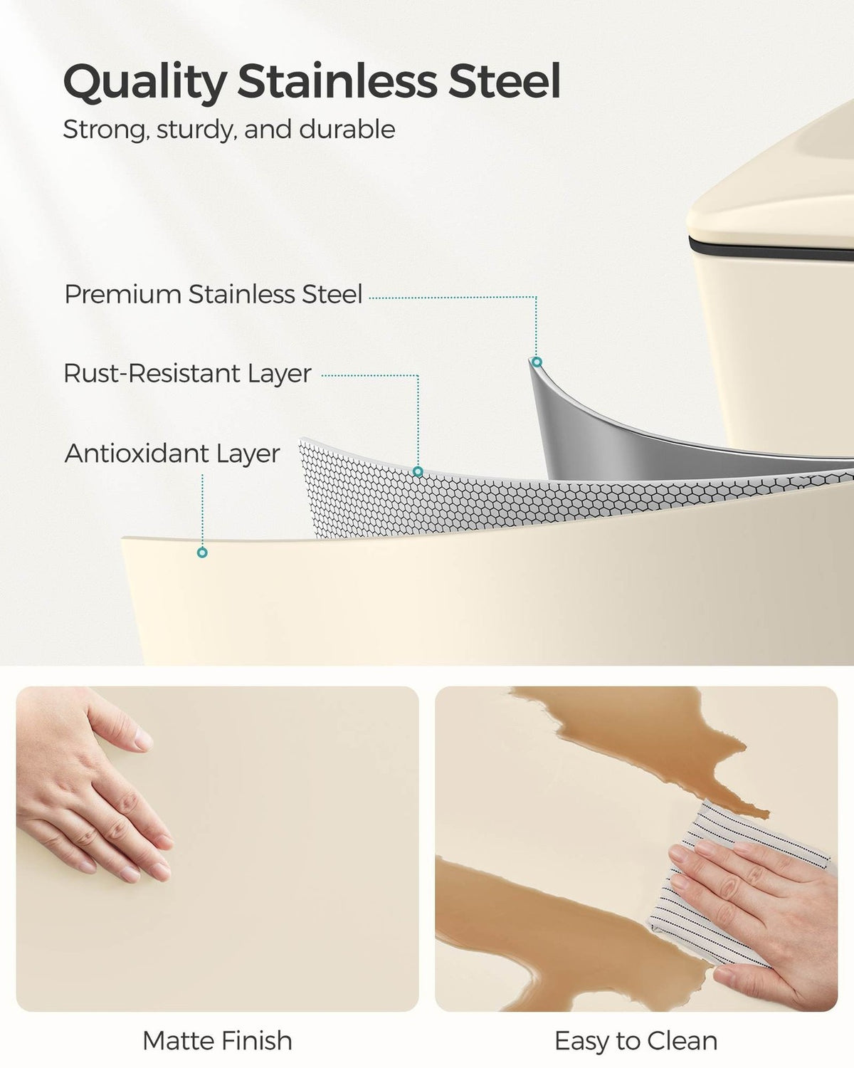 Slim Stainless Steel Trash Bin - product photo 23