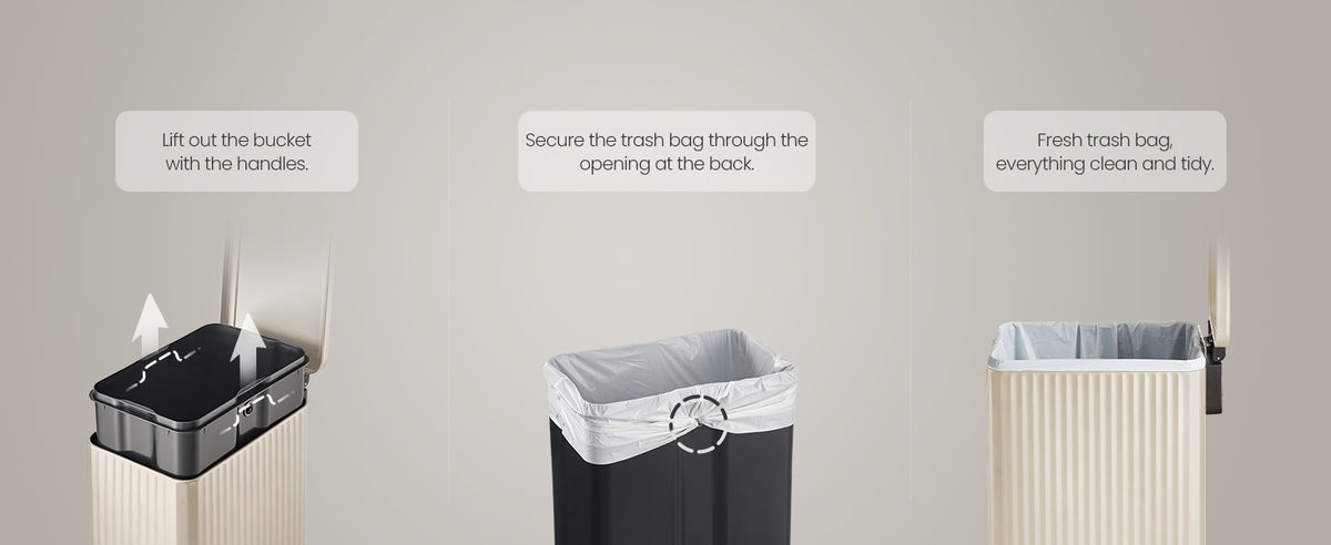 Slim Stainless Steel Trash Can With Lid And Removable Inner Bucket - product photo 37