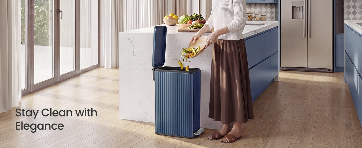 Slim Stainless Steel Trash Can With Lid And Removable Inner Bucket - product photo 45