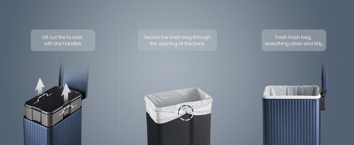 Slim Stainless Steel Trash Can With Lid And Removable Inner Bucket - product photo 48
