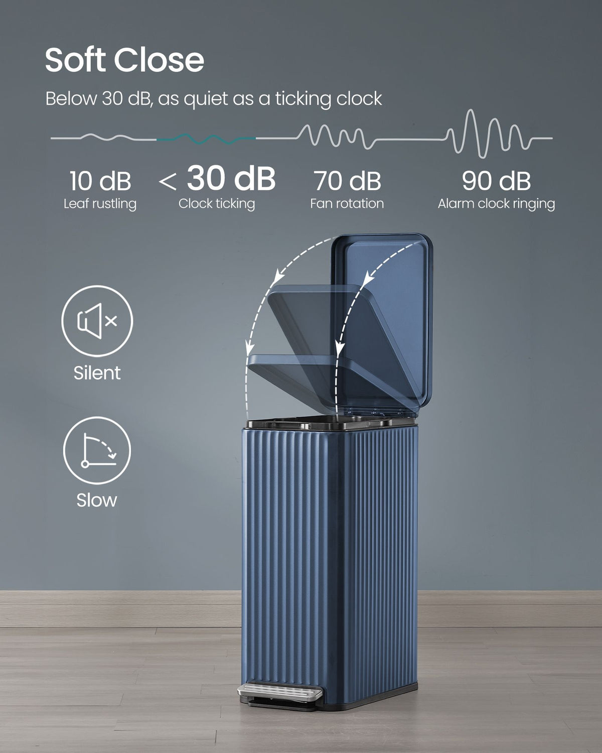 Slim Stainless Steel Trash Can With Lid And Removable Inner Bucket - product photo 80