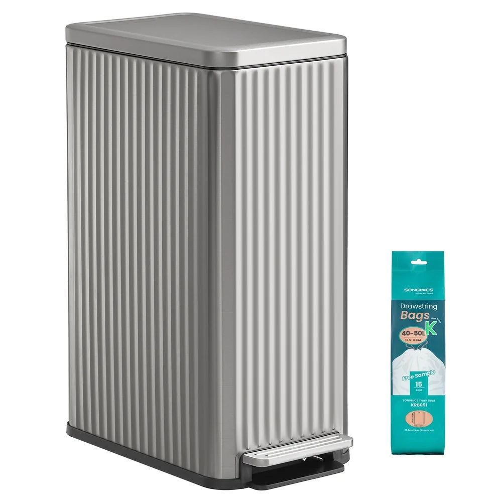 Slim Stainless Steel Trash Can With Lid For Kitchen - ULTB350EZ01