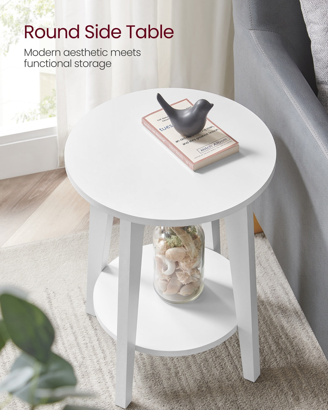 Small Round End Table With Lower Shelf - product photo 03
