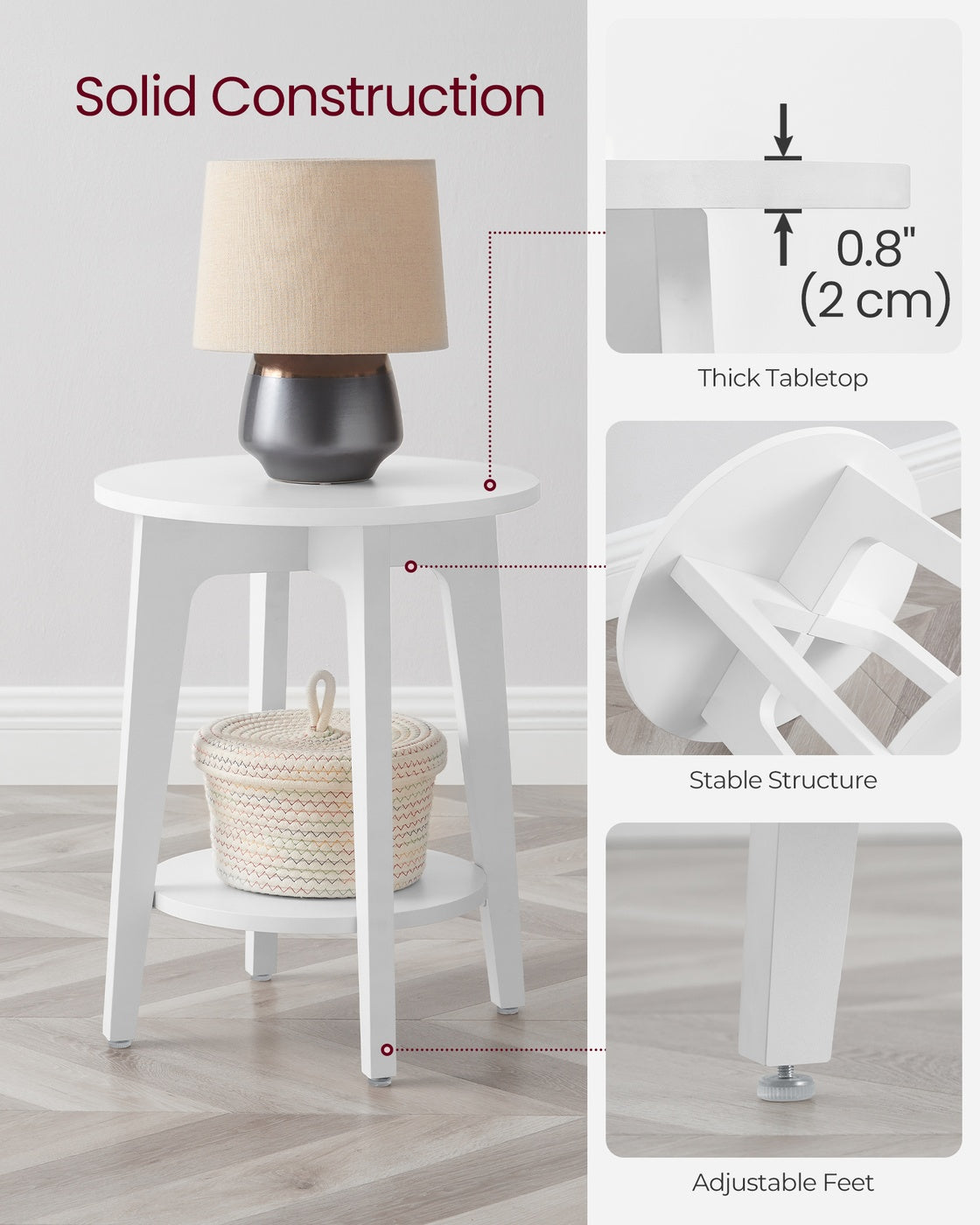 Small Round End Table With Lower Shelf - product photo 04