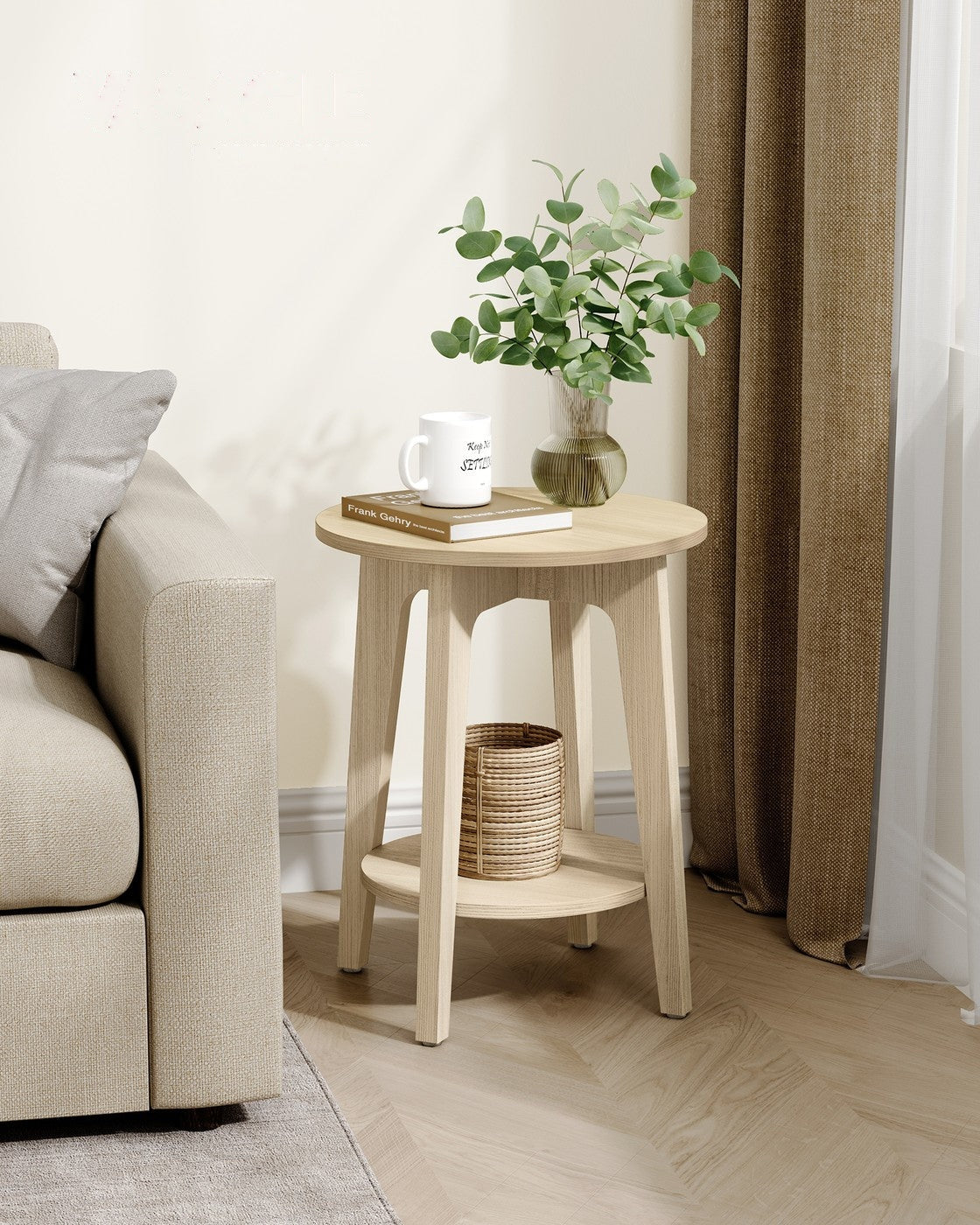 Small Round End Table With Lower Shelf - product photo 10