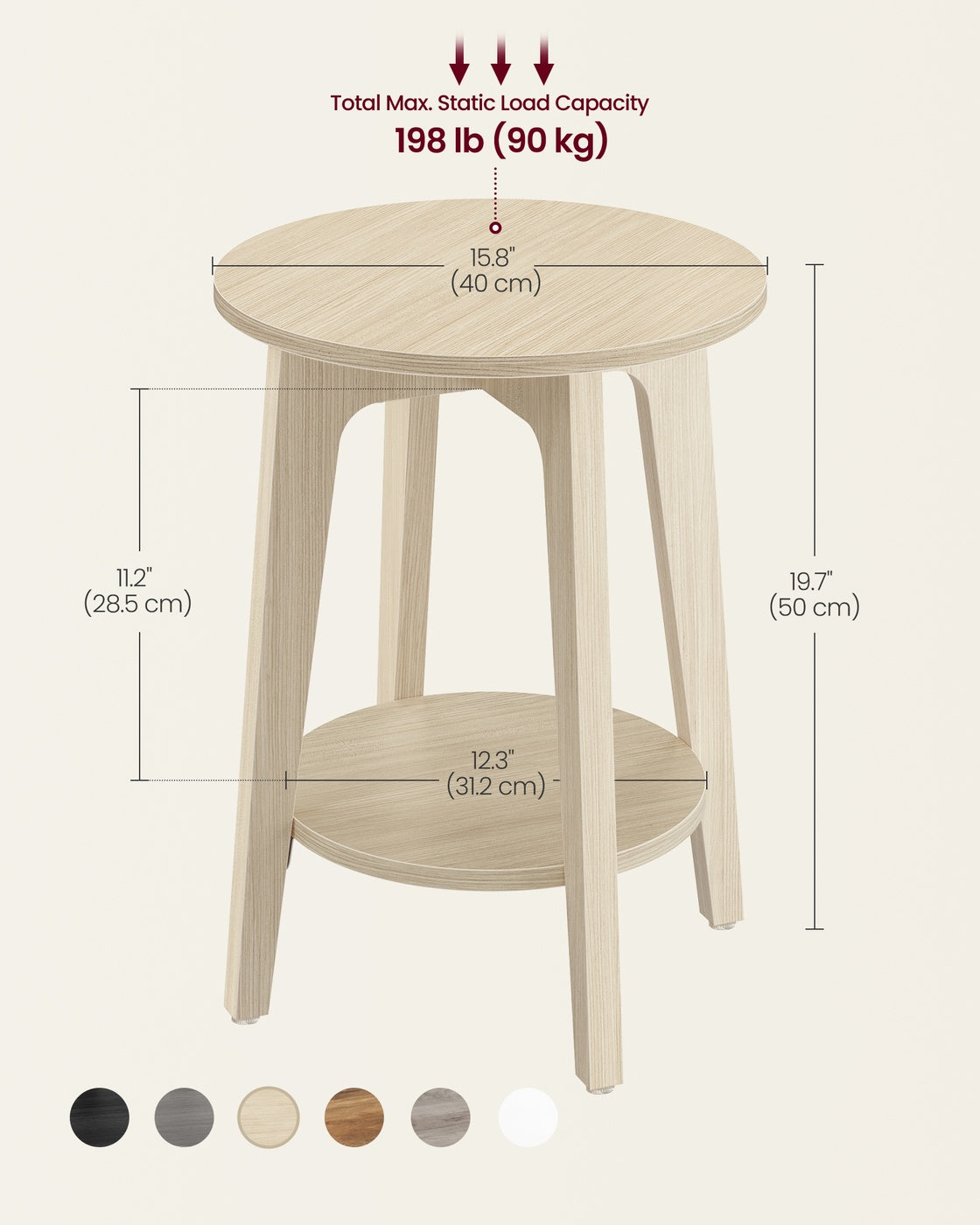 Small Round End Table With Lower Shelf - product photo 13