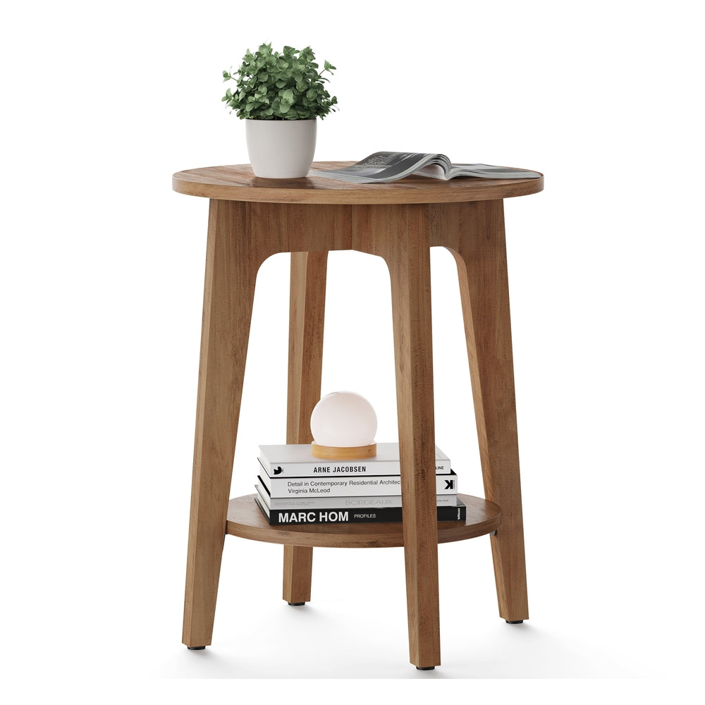 Small Round End Table With Lower Shelf - product photo 14