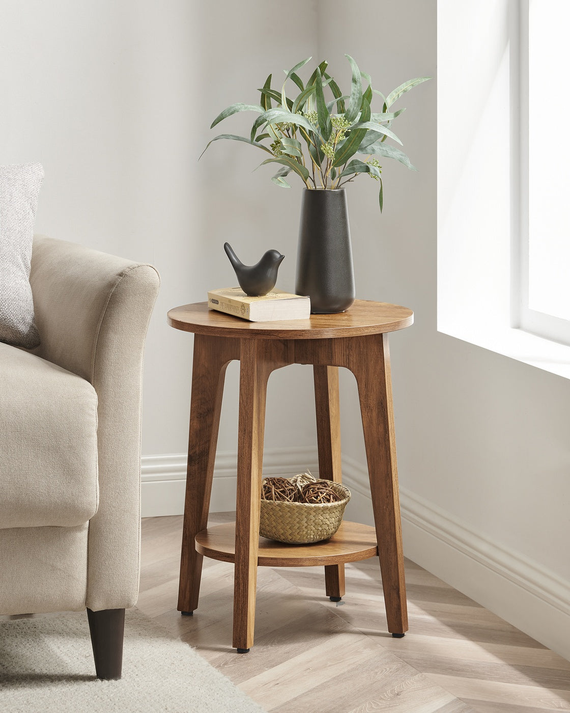 Small Round End Table With Lower Shelf - product photo 15