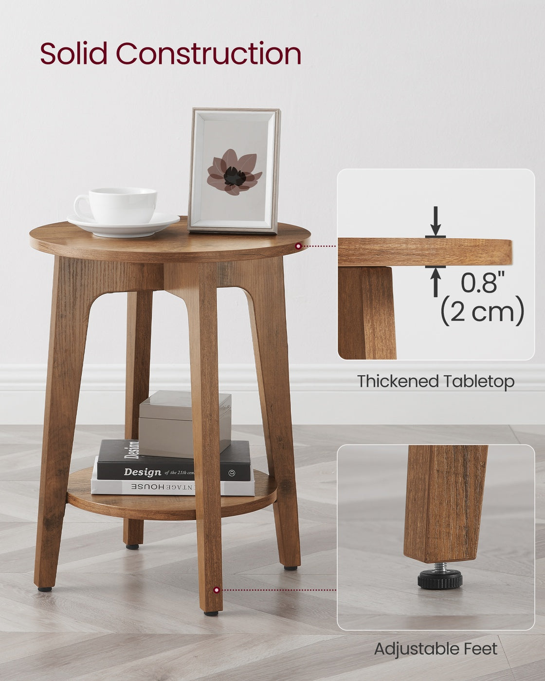 Small Round End Table With Lower Shelf - product photo 17