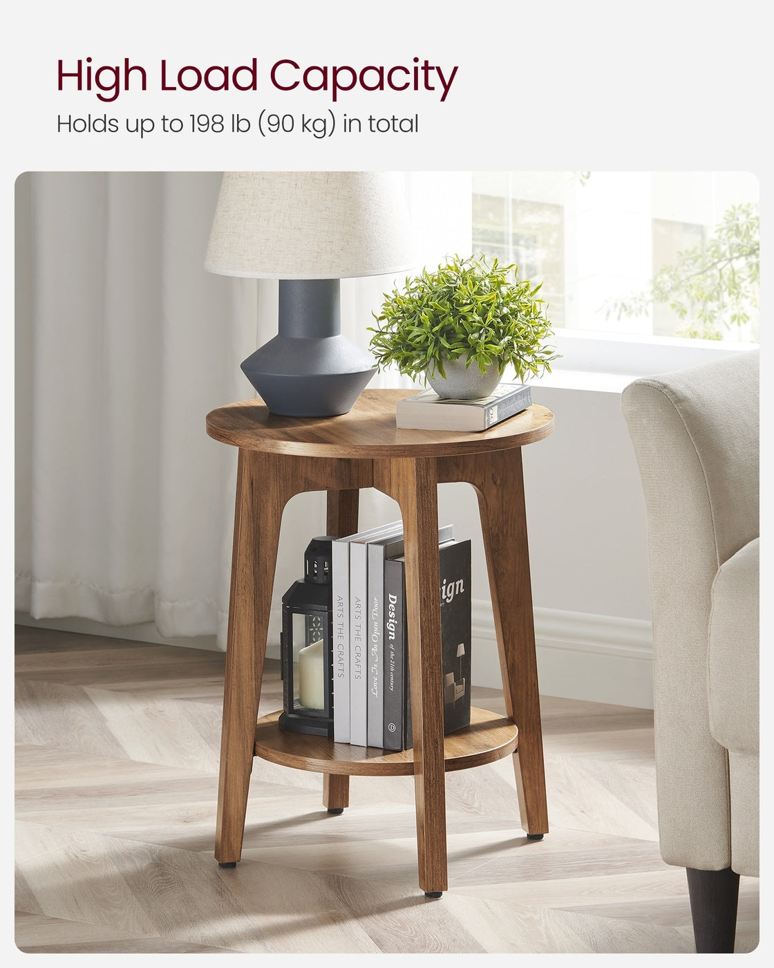 Small Round End Table With Lower Shelf - product photo 18