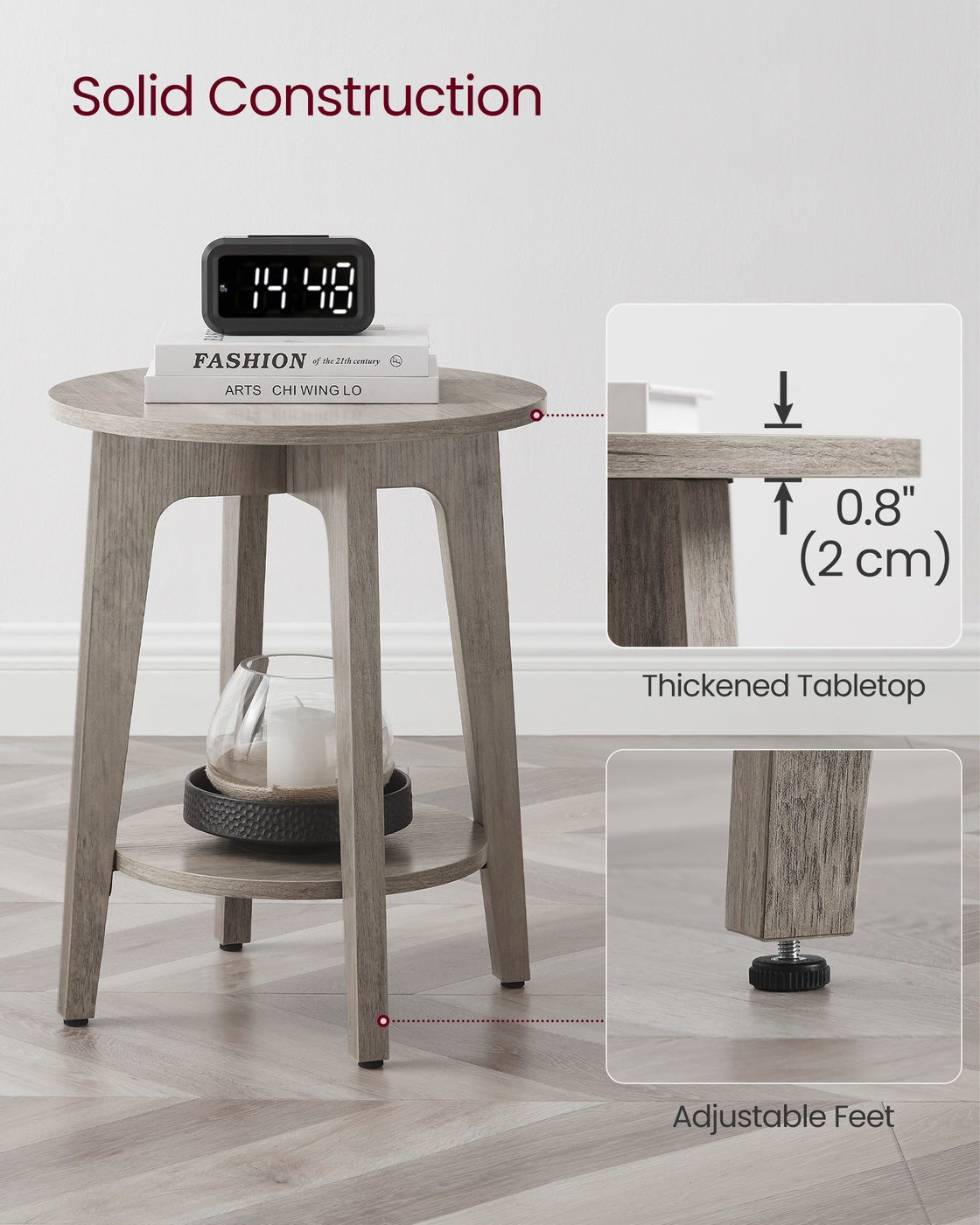 Small Round End Table With Lower Shelf - product photo 25