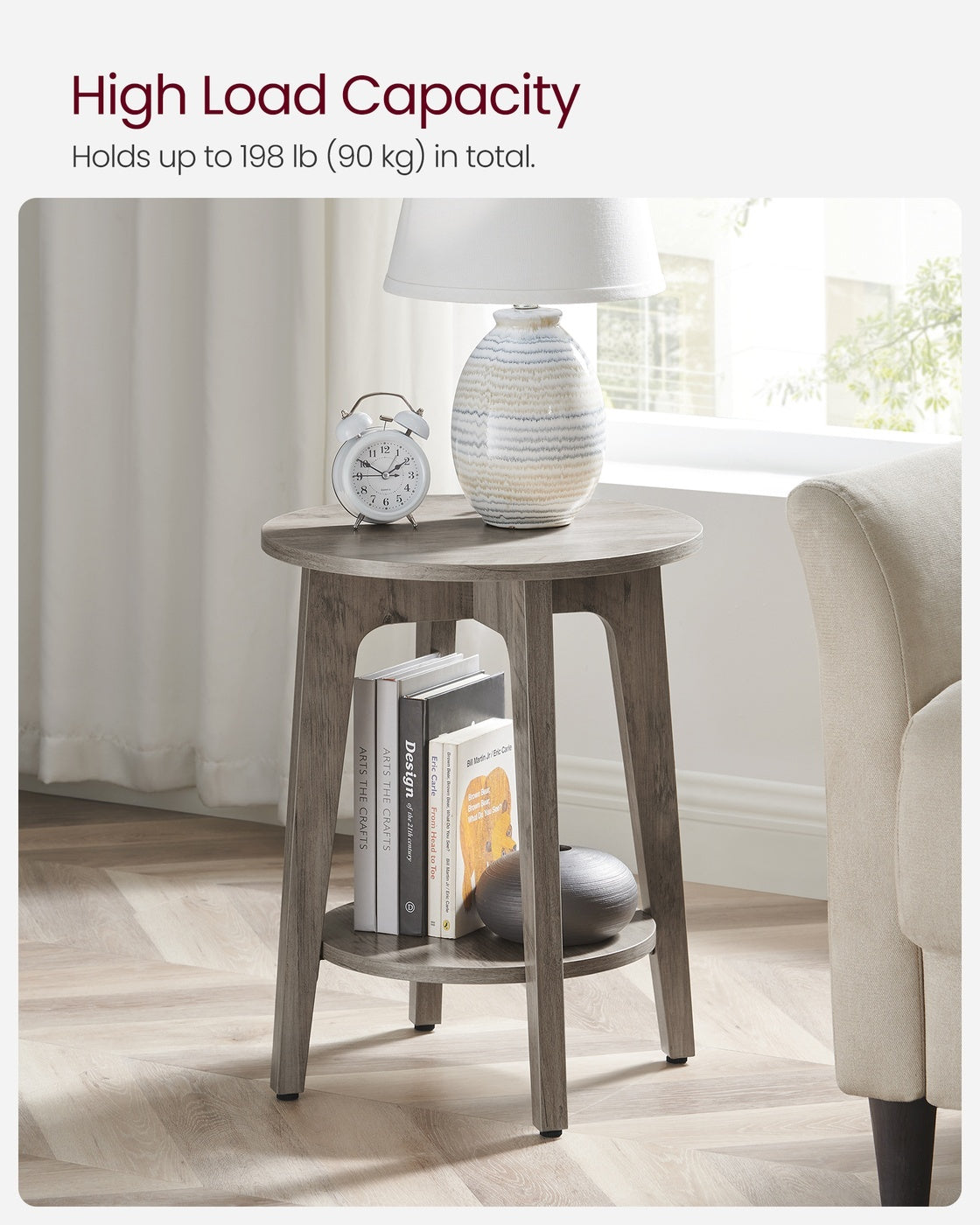 Small Round End Table With Lower Shelf - product photo 26