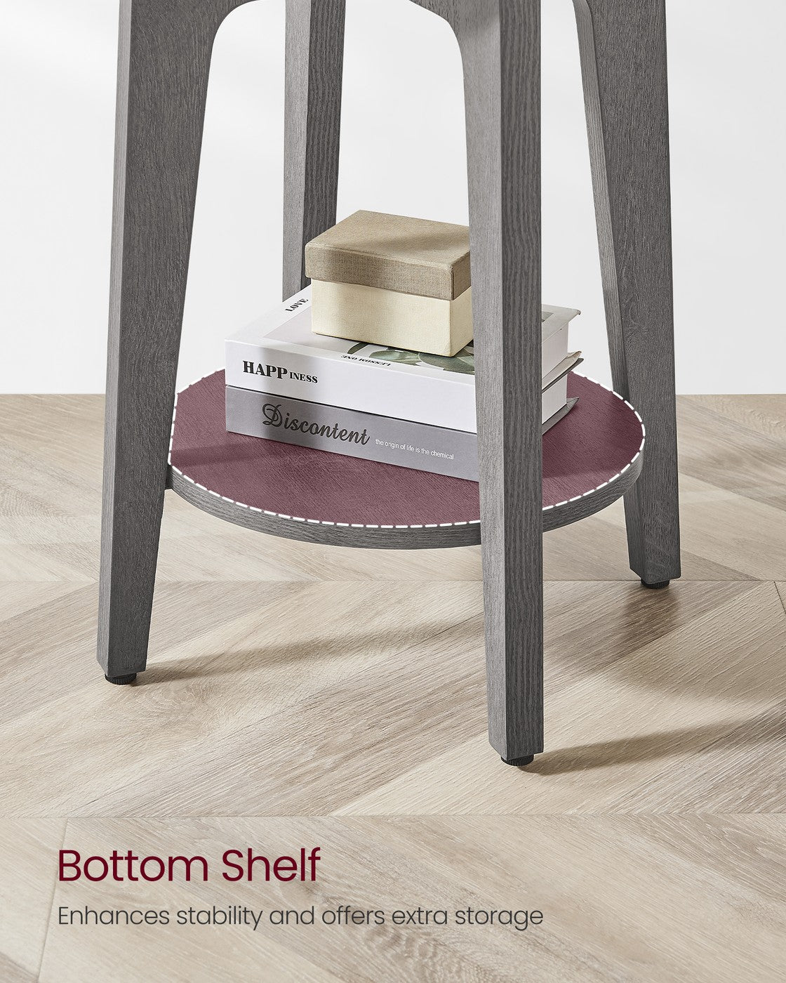 Small Round End Table With Lower Shelf - product photo 34