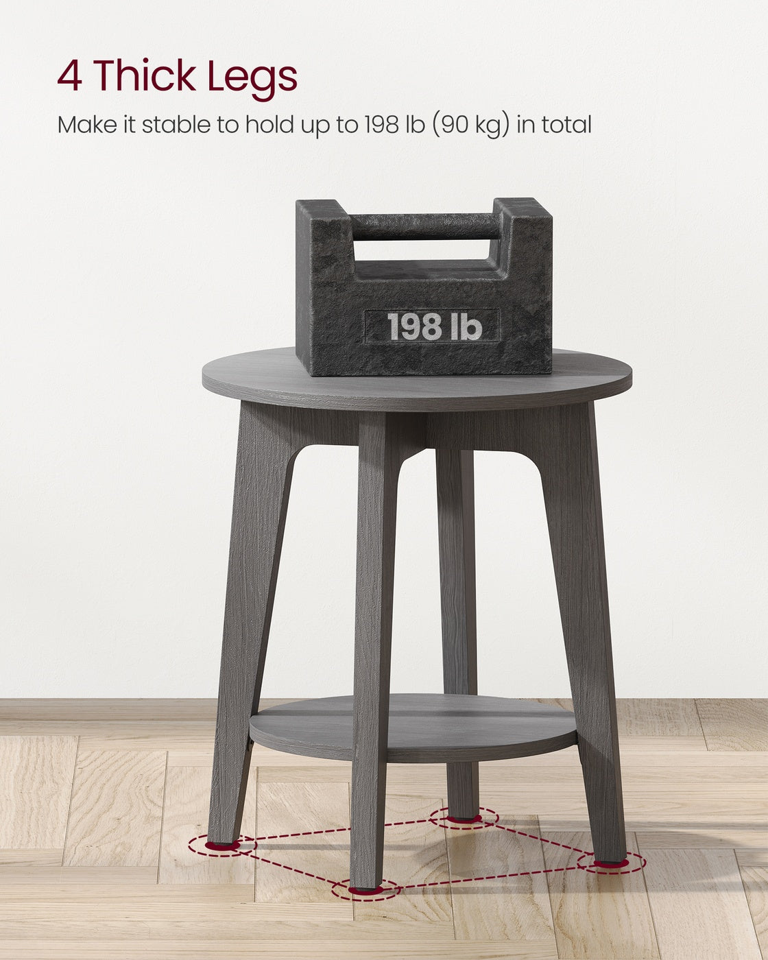 Small Round End Table With Lower Shelf - product photo 35