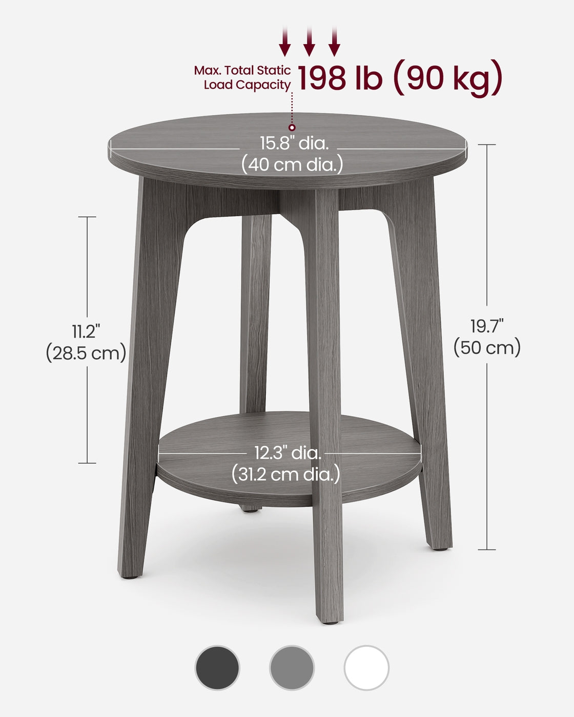 Small Round End Table With Lower Shelf - product photo 36