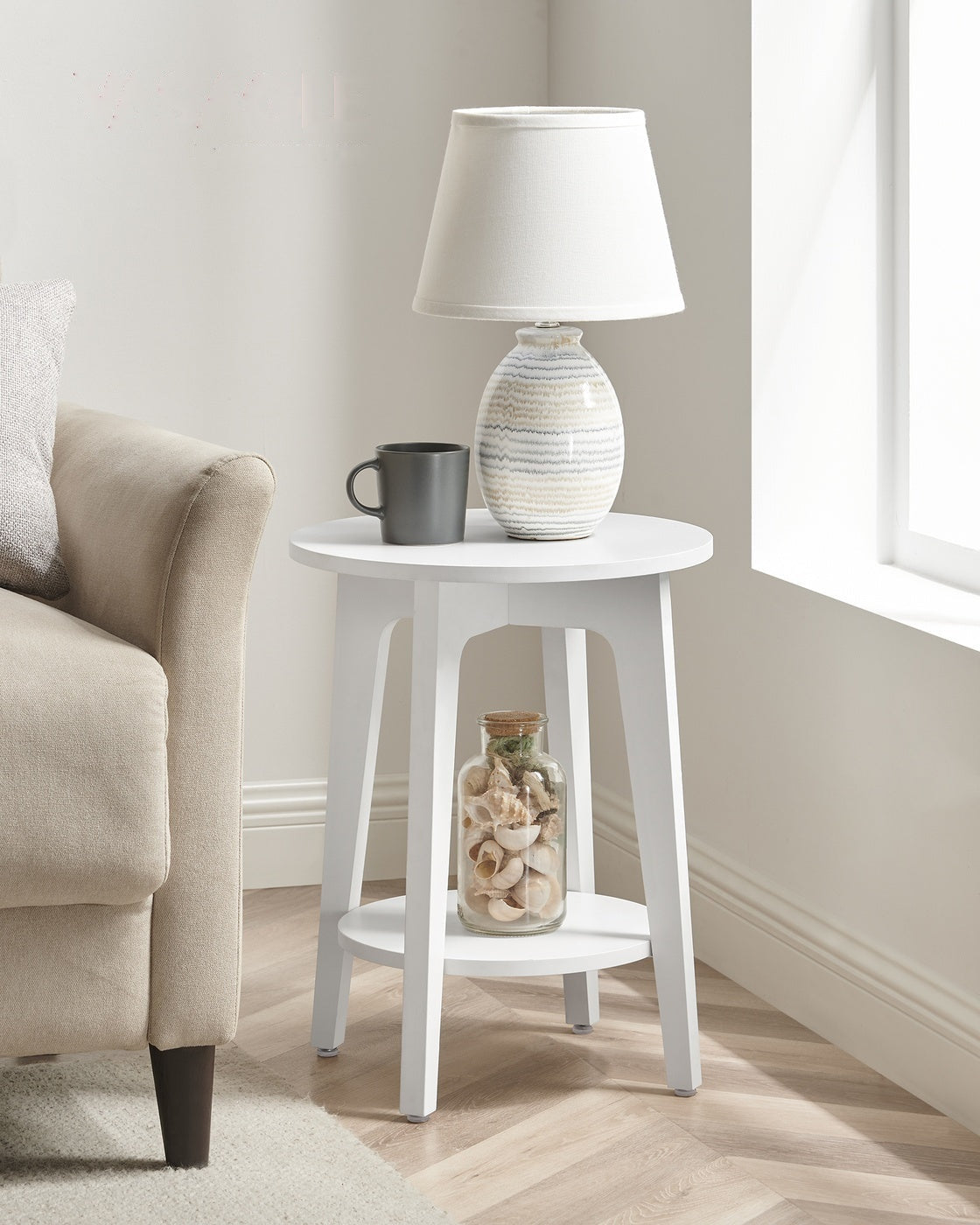 Small Round End Table With Lower Shelf - product photo 39