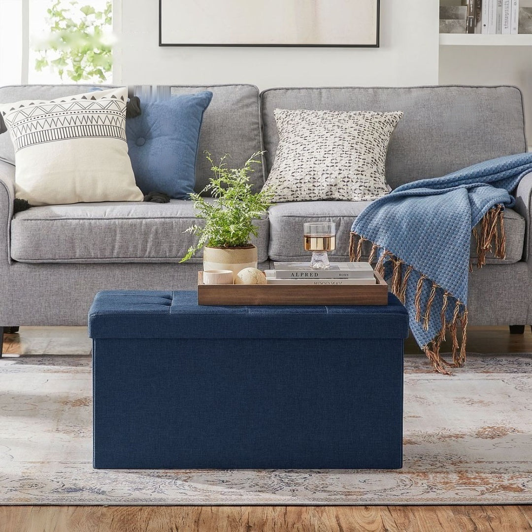 30 Inch Folding Storage Ottoman Bench With Lid & Storage Organizer – product view 10 | Ridgefield Furniture