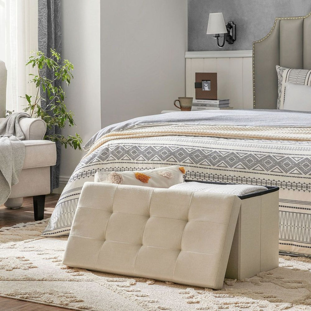 30 Inch Folding Storage Ottoman Bench With Lid & Storage Organizer – product view 15 | Ridgefield Furniture