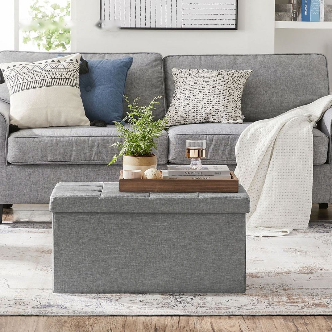 30 Inch Folding Storage Ottoman Bench With Lid & Storage Organizer – product view 16 | Ridgefield Furniture