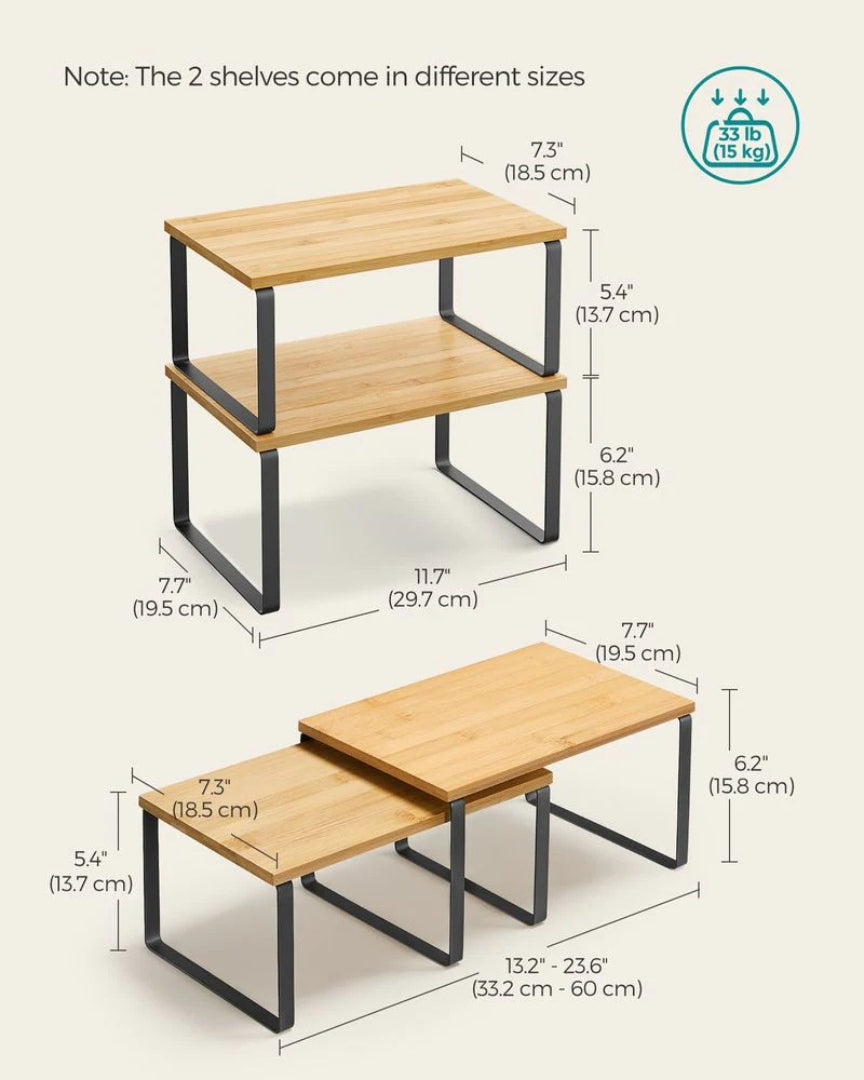 Stackable Cabinet Counter Shelves Set of 2 – product view 11 | Ridgefield Furniture